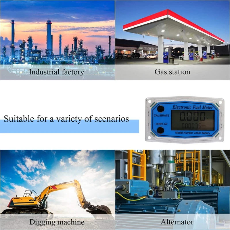 N58C Turbine Flow Meter Digital Oil Fuel Flow Meter Mini Pump Fuel Die sel Counter Display chip
