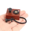 1Pc Dollhouse Mini Retro Telephone 1:12 Dollhouse Miniature Simulation Mini Phone Retro Telephone Model Home Furniture Decor 3