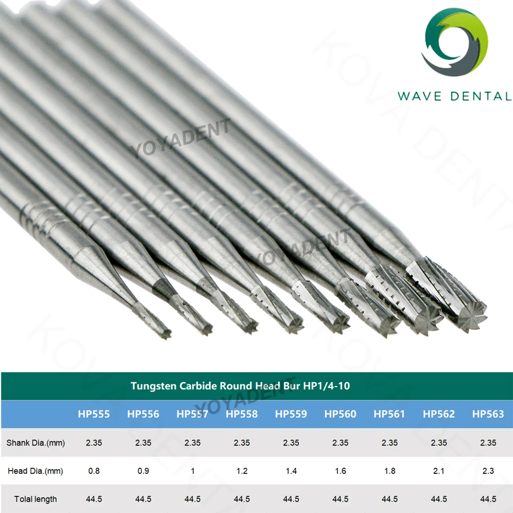 WAVE Dental Strawberries Dental Burs Tungsten Carbide Burs HP Dia 2.35mm For Straight Nose Cone Handpiece Dentist Tools 5Pcs 3