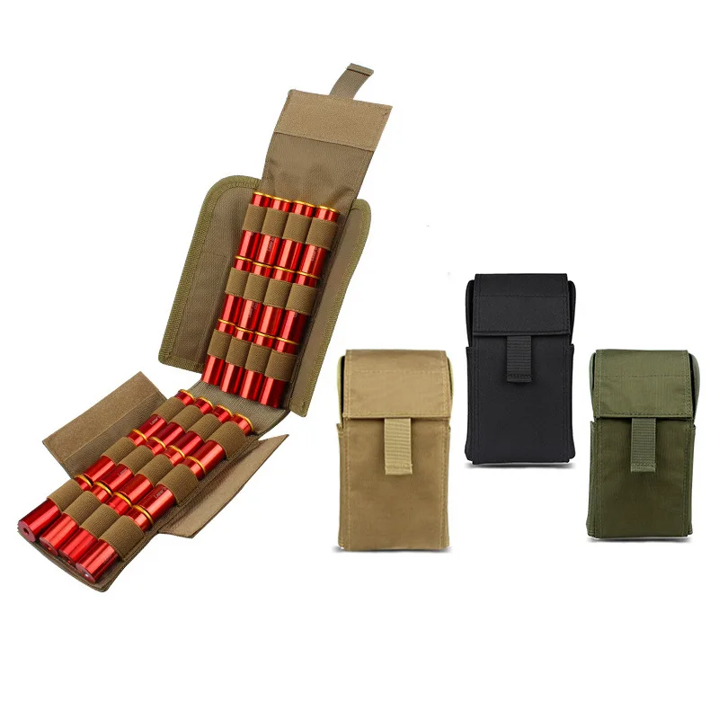 Tactical Ammo Bags Molle 25 Round 12GA 12 Gauge Cartridge Pouch Ammo