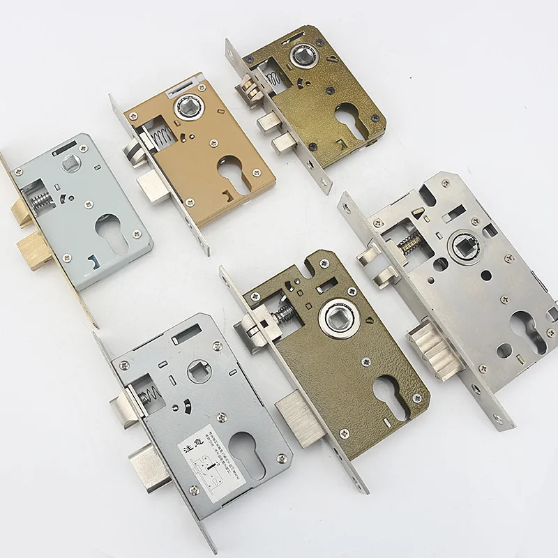 High Quality Brass Lock Body Silence Copper Tongues Universal Door Handle Lock Replacement Spare Parts Hardware Accessories
