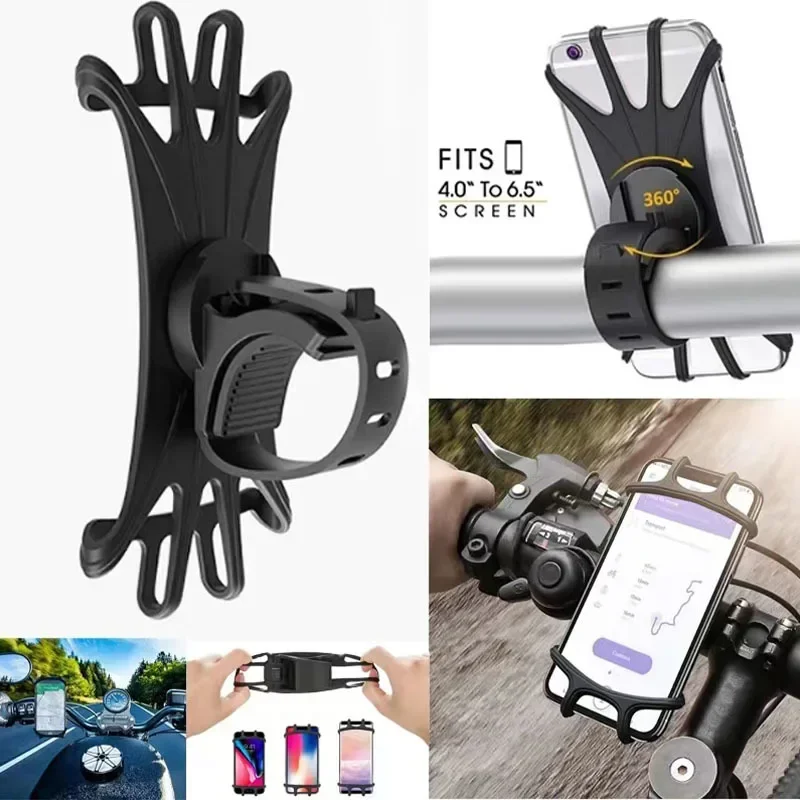 360 rotatable bicycle and motorcycle safety stand silicone stand silicone rod type suitable for all mobile phone stands 5