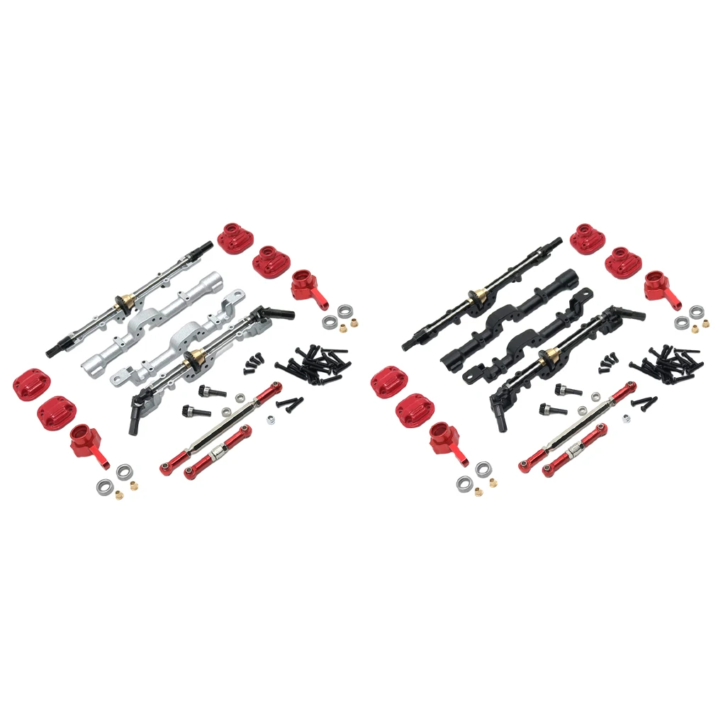 

Metal front rear axle drive shaft Steering Hub Carrier steering link rod Kit for MN 1 12 D90