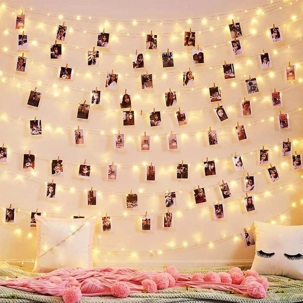 

LED String Lights Photo Clip USB Outdoor Battery Operated Garland Christmas Decoration Holiday Party Wedding Xmas Fairy Lighting