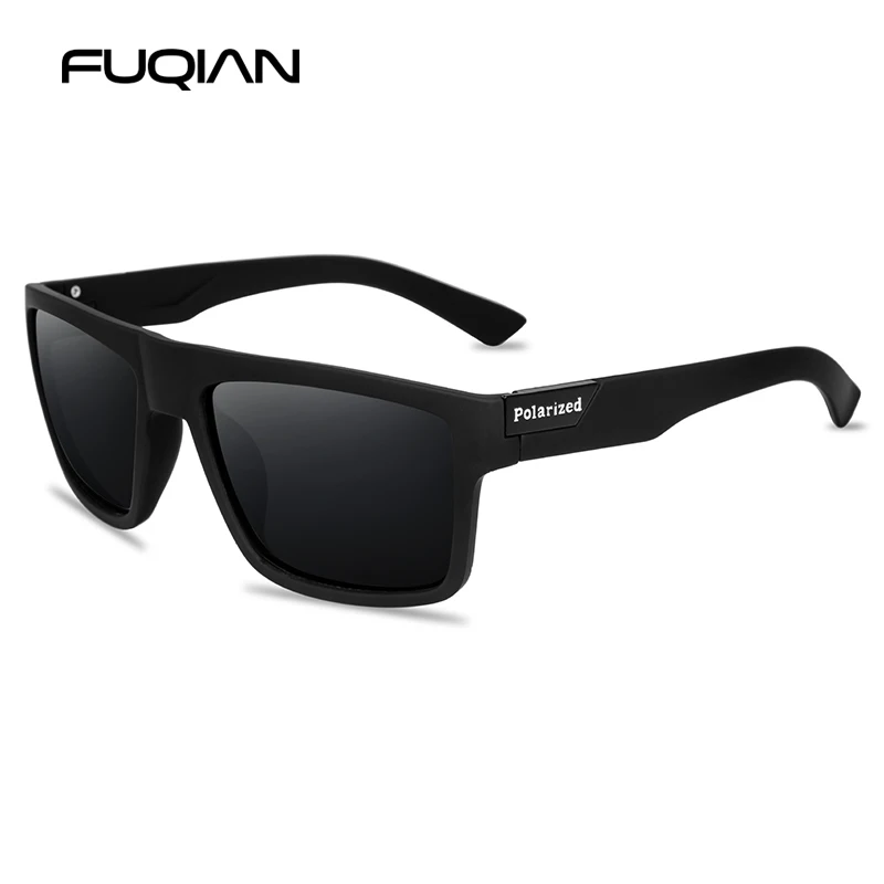 Fashion Black Polarized Sunglasses Men Women Classic Square Male Sun Glasses Stylish Outdoor Driving Fishing Sports Shades UV400