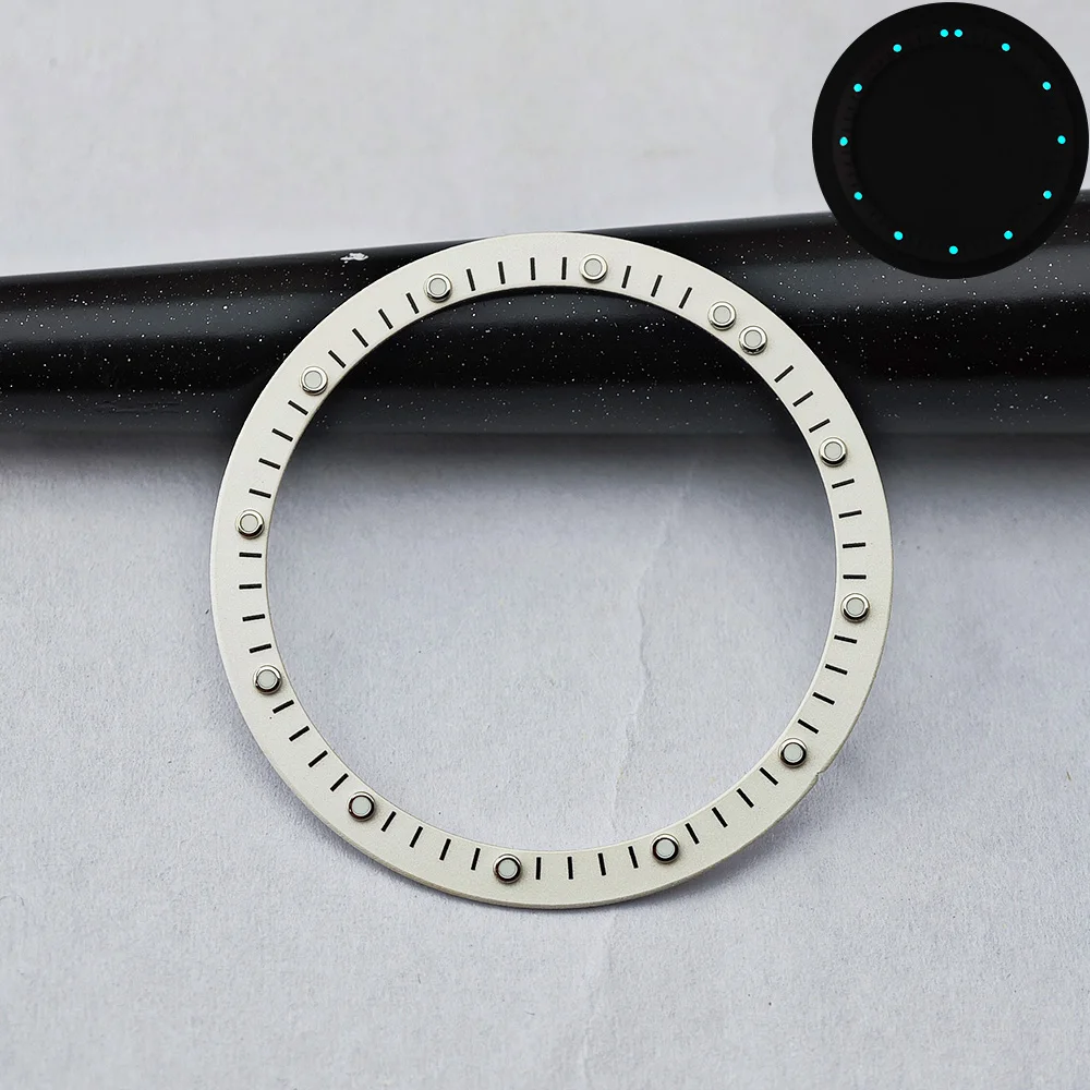 28.5mm Black & Blue Luminous Skeleton Dial with Green Accents