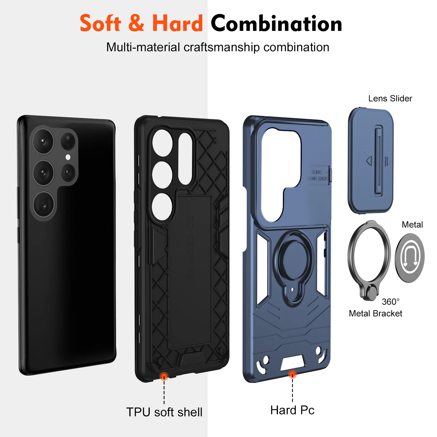 Magnetic Ring Holder Shockproof Armor Phone Case Cover