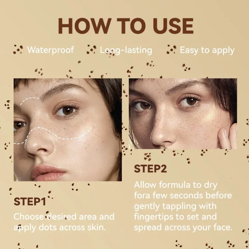 1PC Face Fake Freckles Pen Natural Waterproof Lifelike Fake Freckles Pen for Long Lasting Look Dot Spot Makeup Tool Cosmetic