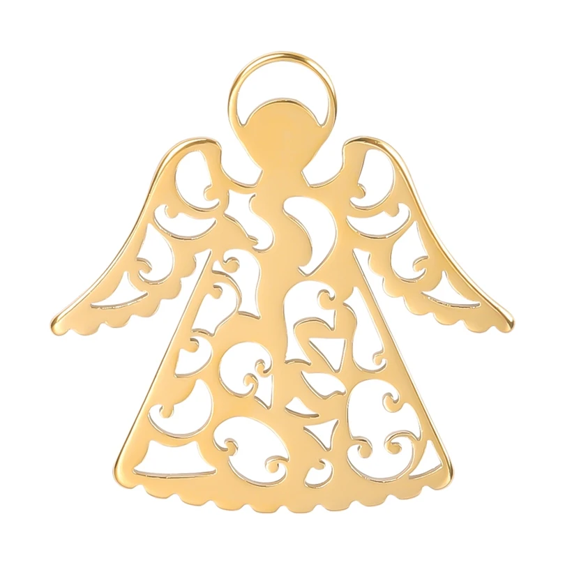 

5pcs/Lot stainless steel Trendy Guardian Angel Religious Pendant For women DIY handmade necklace earrings accessories wholesale