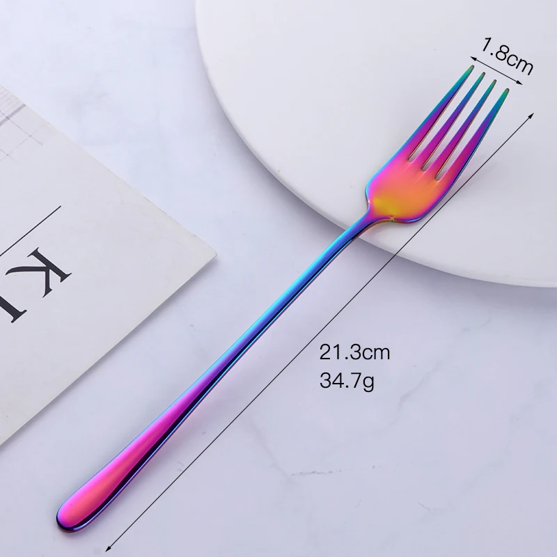 304 Stainless Steel Dinner Fork Dessert Salad Forks Long Handle Tableware Kitchen Restaurant Party Steak Fork
