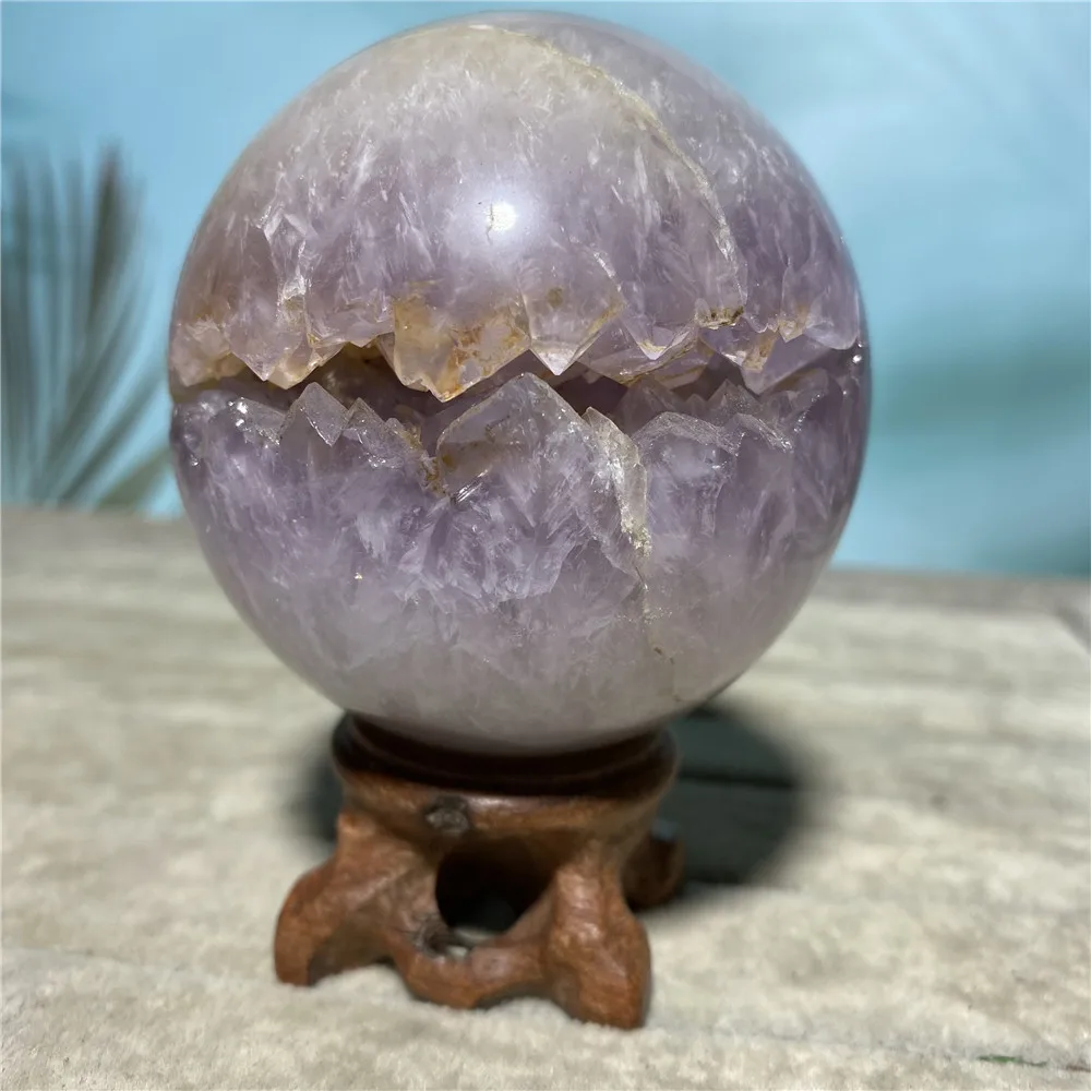 

Amethyst Stones Natural Crystal Sphere Quartz Healing Specimen Wicca Wichcraft Feng Shui Home Crafts Decoration Geode Ball