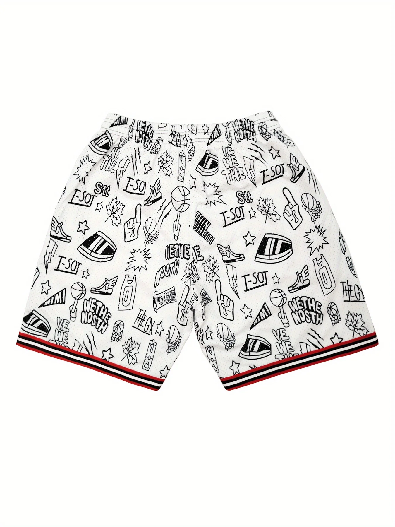Men's #23 Chicago Basketball Shorts Embroidered Graffiti Print Shorts with Pockets Perfect for Outdoor Fitness & Casual Wear