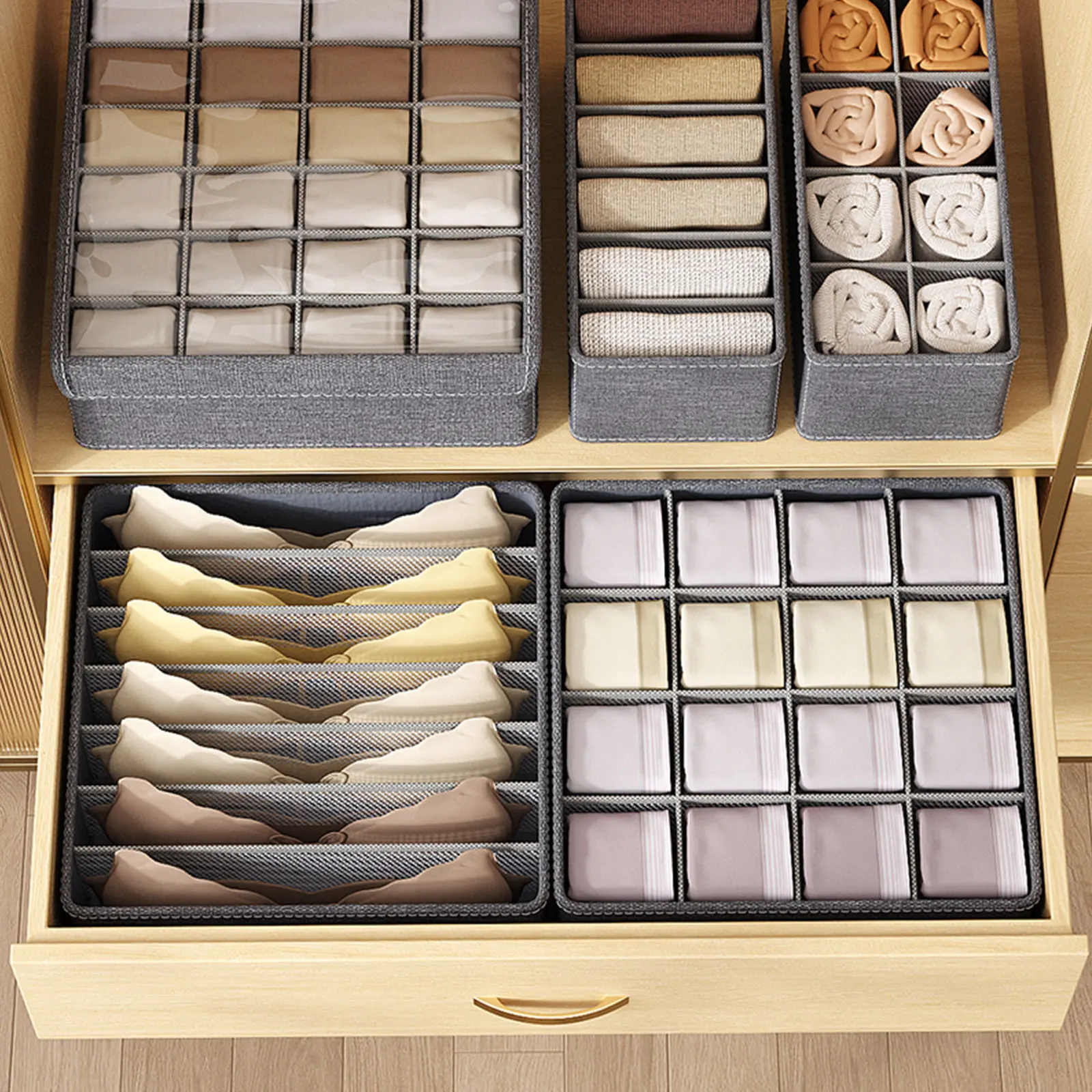 1PC underwear tie organization storage box Socks towel closet organization storage bag Clothing drawer organizer box 2