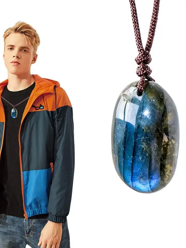 Ciondolo In Labradorite Da Uomo Ciondoli In Pietra Naturale A Forma Di Goccia D'Acqua Pietra Preziosa Curativa A Forma Di Goccia D'Acqua Pietra Di Lun