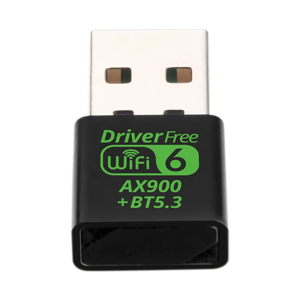 USB WiFi 6 Bluetooth 5.3 Adapter 2-in-1 Dongle – 900Mbps Dual Band 2.4/5.8GHz Wireless Network Receiver, Driver-Free
