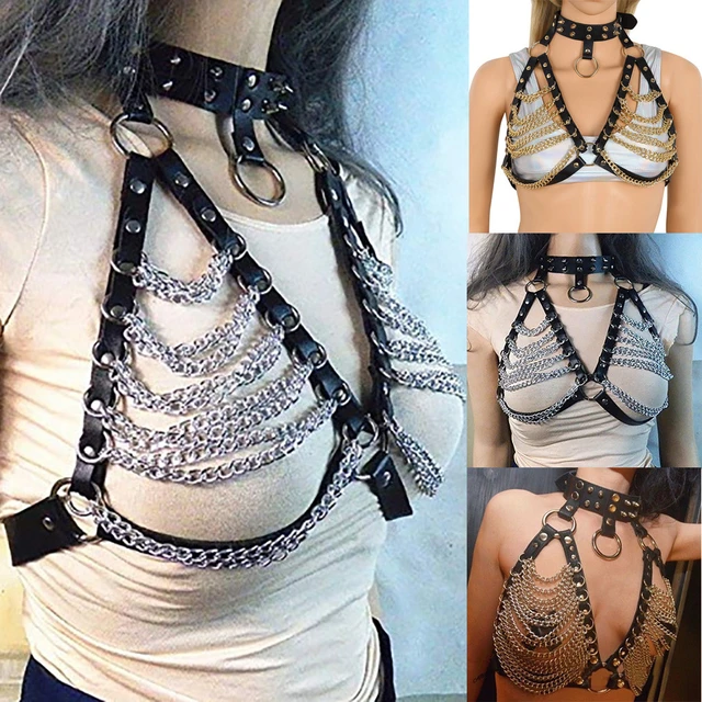 Erotic BDSM Body Bondage Cage Bra for Women Goth Punk Leather Bra Sex Game  Body Harness Garters Lingerie Slave Breasts for Women - AliExpress