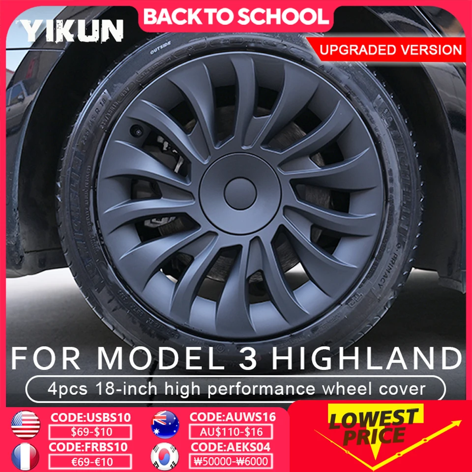 4 個テスラモデル 3 18 インチハブキャップオリジナル車の交換ホイール
