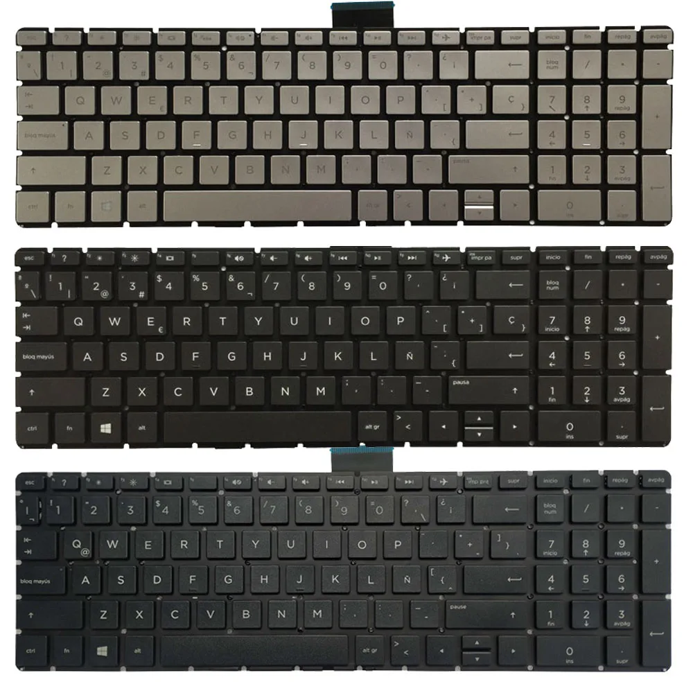 Teclado dos Eua Espanhol Latino Reino Unido para hp 15-br 15-bs 15-bu 15-bw 15-ac 15-ay 15-ef 17-bs 250 255 256 g6 Ap2040001c1 Tpn-c129 C130 Novo