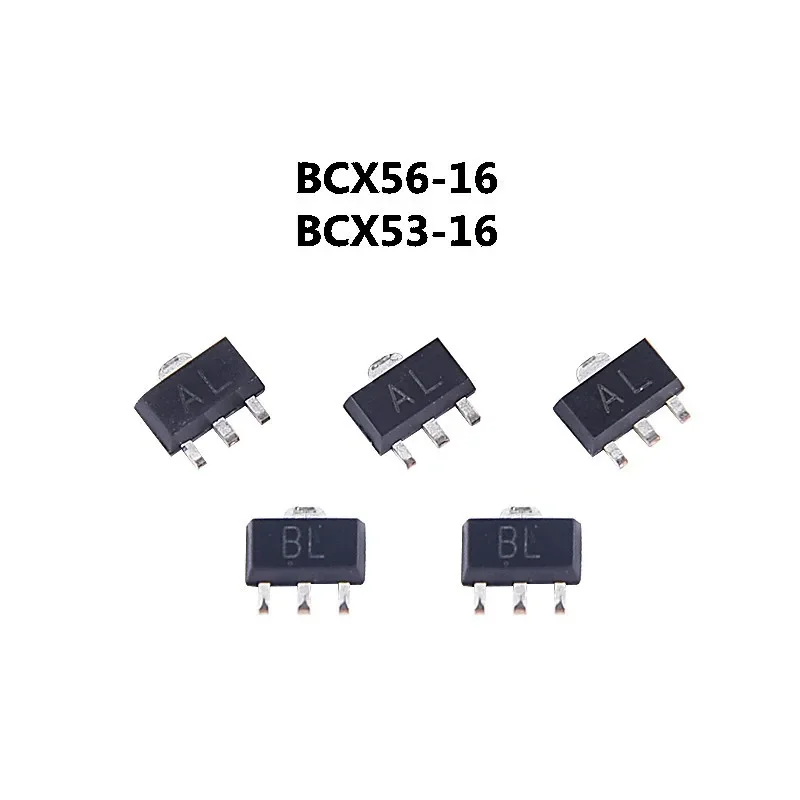 

50pcs BCX56-16 SOT-89 BCX56 BCX53-16 BCX53 AL SOT89 NPN 1A 80V transistor Marking: BA BD BH BL