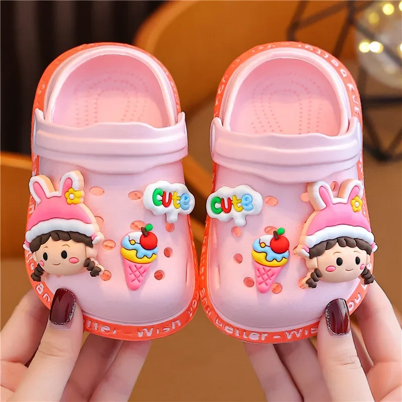 Girls Sandals and Slippers Children's Summer New Cartoon Sweet Princess Soft Floor 1-3 Year Old 2-Bath Baby Sandals kids sandals