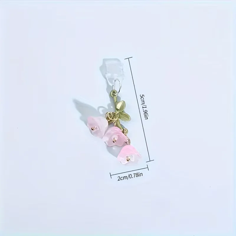 1/5Pcs 전화/Type-C 전화 먼지 플러그 용 귀여운 핑크 꽃 레인보우 전화 인터페이스 먼지 플러그 DIY 액세서리