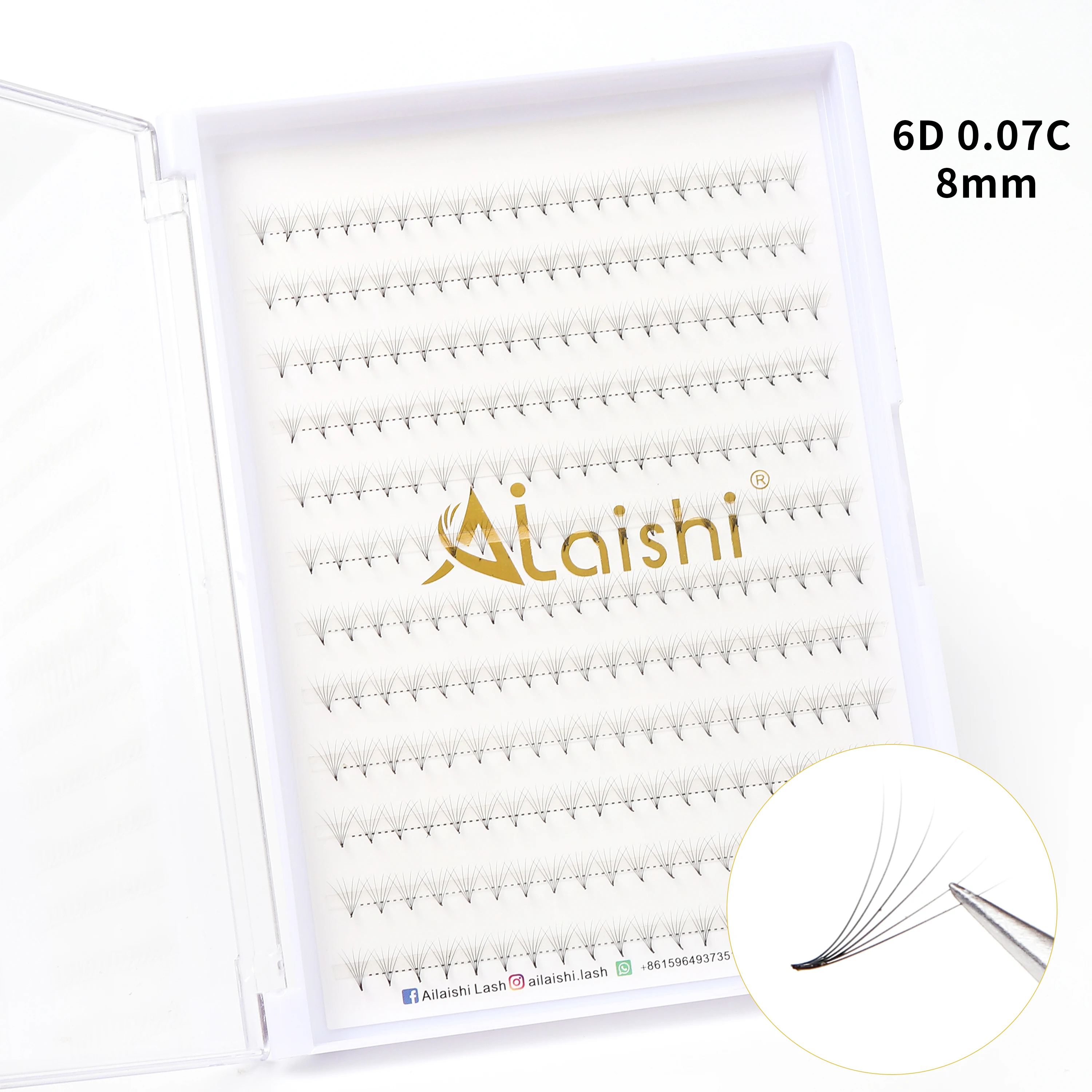 

AILAISHI Premade Russian Volume Fans 6D Individual Soft Lashes Extension 240 Fans Faux