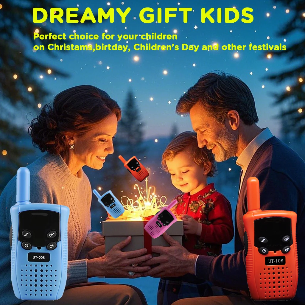 2PCS Mini Walkie Talkie Children Handheld Transceiver Long Range Portable Walkie-Talkie Kids Two Way Radio Boy Girl Gifts