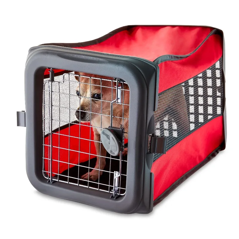 22.5" Polyester Pop up Pet Kennel for Dogs Small Pop Crate Red -Dogs Cats Houses Kennel Crate Play Pen Igloo Out/Indoor