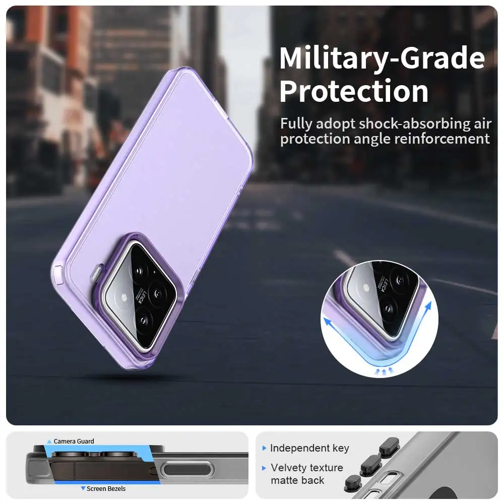 Luxury Matte Skin Feel Translucent Shockproof Bumper Case