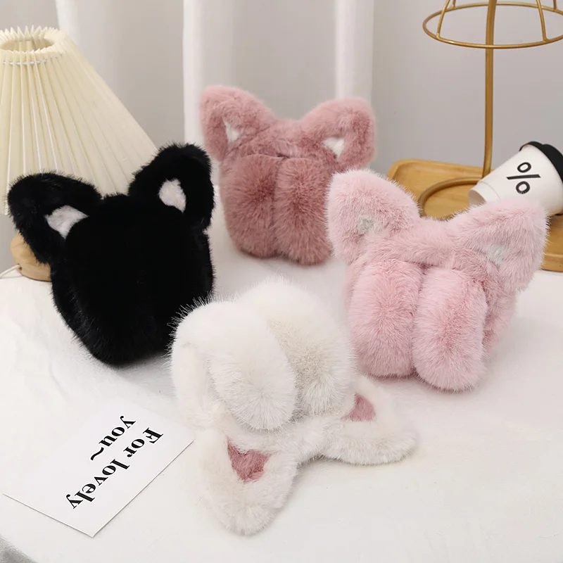 Faux fur Earmuffs winter ear warmer Ear-muffs for women thickened cute Earflap outdoor antifreeze women's ear Cover warm earmuffs fur earmuffs