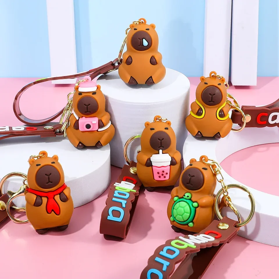 Porte-clés De Voiture En Forme De Figurine Capybara | Porte-clés Amusant En Capybara – Accessoires Amusants Pour Clés De Capybara, Porte-clés Portable, Bijou Pour Garçons Et Filles, A