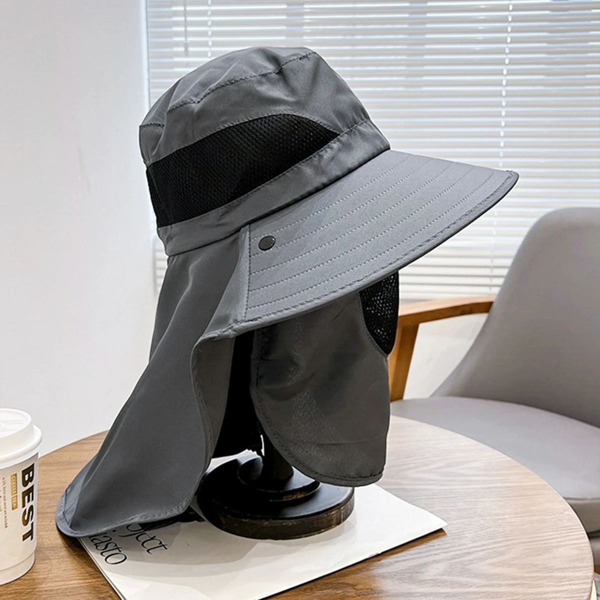 Fisherman Hat Men's Spring and Summer Outdoor Face Mask Sun Protection Visor Fishing Mountaineering Anti-Uv Neck Protection Hiking Sports Cycling Travel