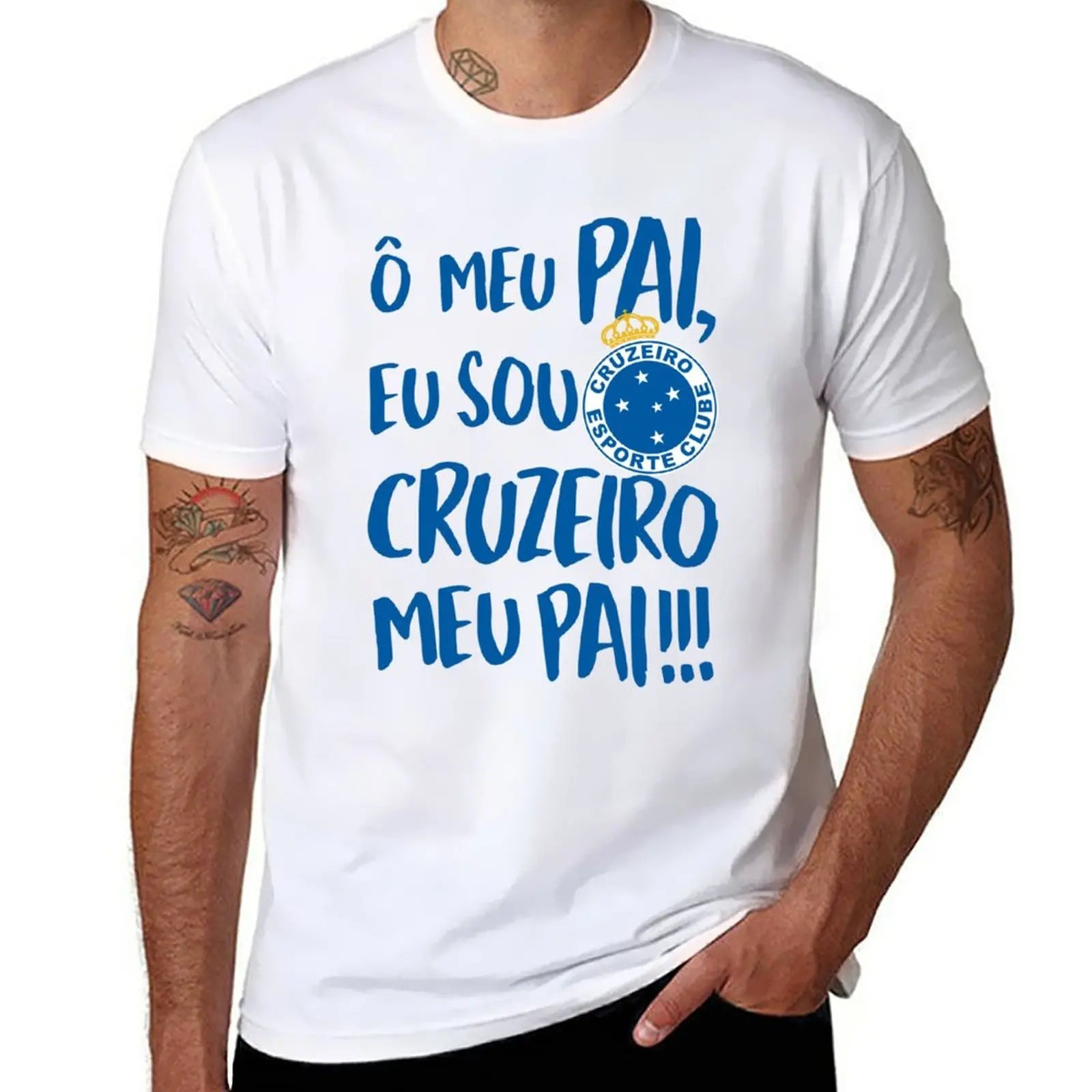 Новинка, Мужская футболка O meu pai, eu souzeiro meu pai - Cruzeiro Esporte Clube, графическая футболка, Мужская футболка