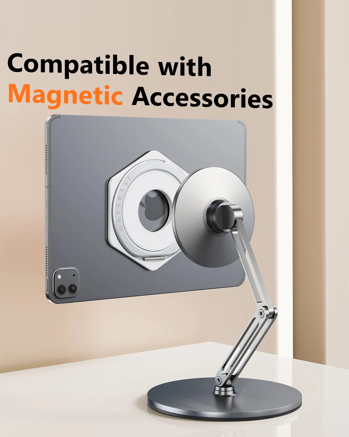 Eary for iPad Holder Aluminum Tablet Stand With 360°Rotatable Magnetic Grip Holder Stand Compatible With iPad Mini All Tablets