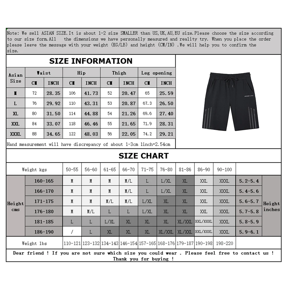 Pioneer Camp 2022 Summer Men's Casual Short Pants Comfortable Knitted Five-Point Pants Straight-Leg Outdoor Sports ADK03231108H images - 6