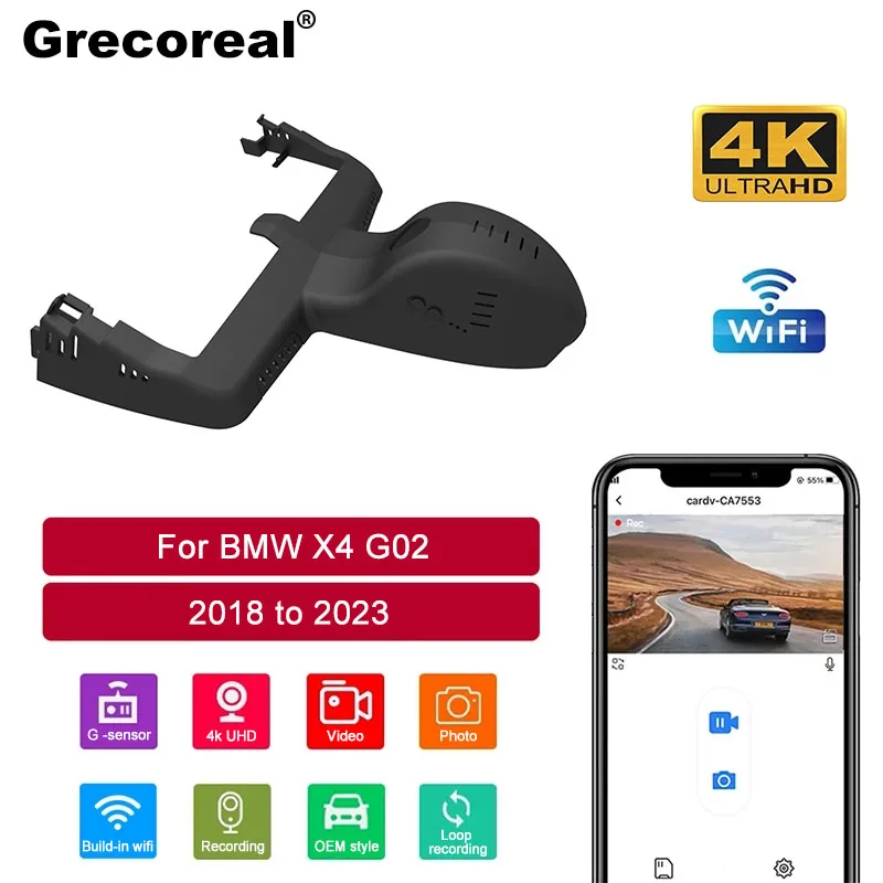 

Front Rear Car 4K Dash Cam Wifi OEM Car Dvr Dashcam Dual Cam Dash Camera for BMW X4 G02 X4M F98 2023 2022 2021 2020 2019 2018