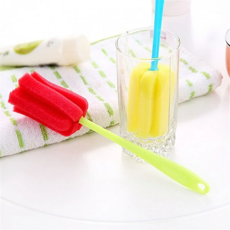 

Random Color Cup Brush Kitchen Cleaning Tool Sponge Brush For Wineglass Bottle Coffe Tea Glass Cup Mug handle Brush