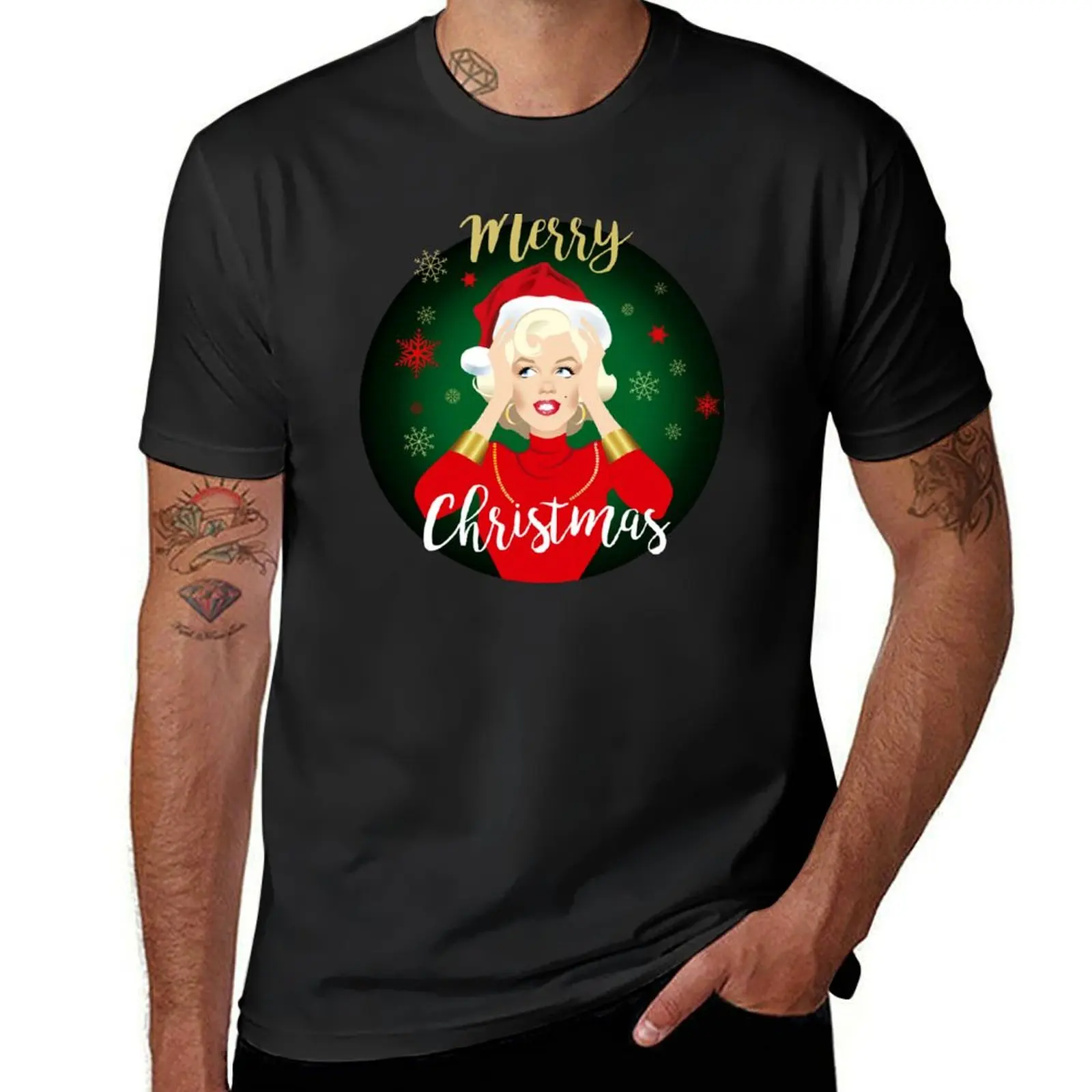 

Blonde Christmas T-Shirt plain hippie clothes anime men t shirt