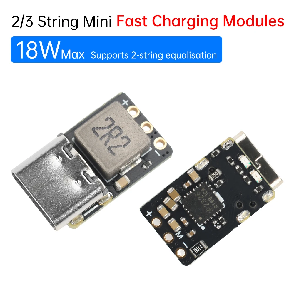 2S/3S 미니 18W 고속 충전 모듈 DC 4.5-9.5V 3.7V TYPE-C 부스트..