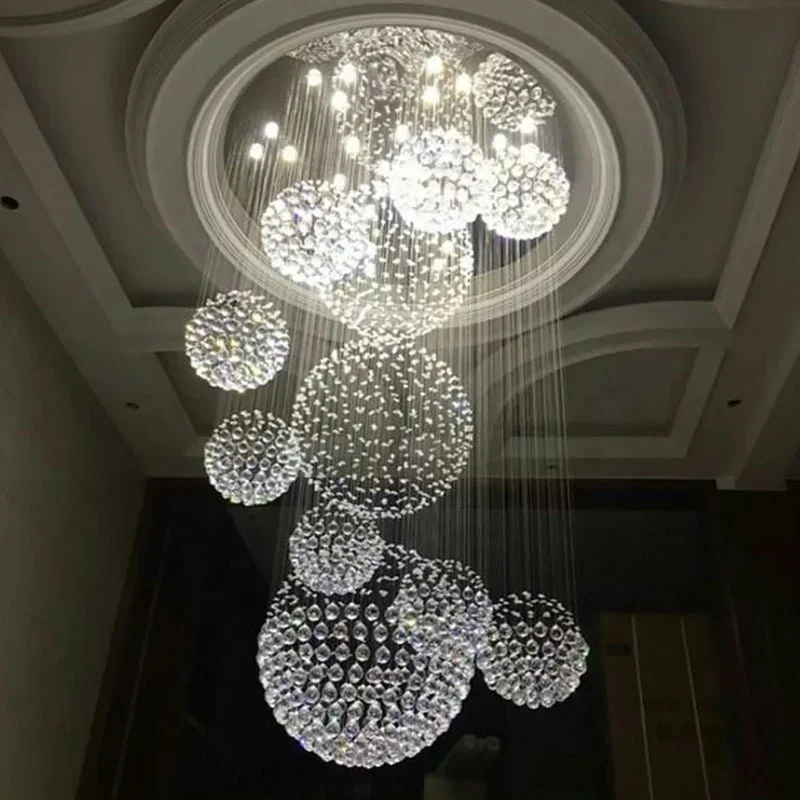 

Chinese Customized Classic Round K9 Crystal Chandelier With Remote Control LED Source For Wedding Decoration