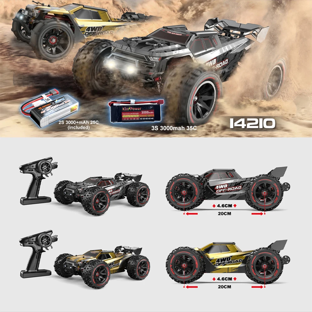 Hypergo MJX 14210 1/14 V2.0 Rc Remote Control Car  4WD Off-road Racing RC Truck Brushless 2.4G Electric Drift Car Boy Toys 5