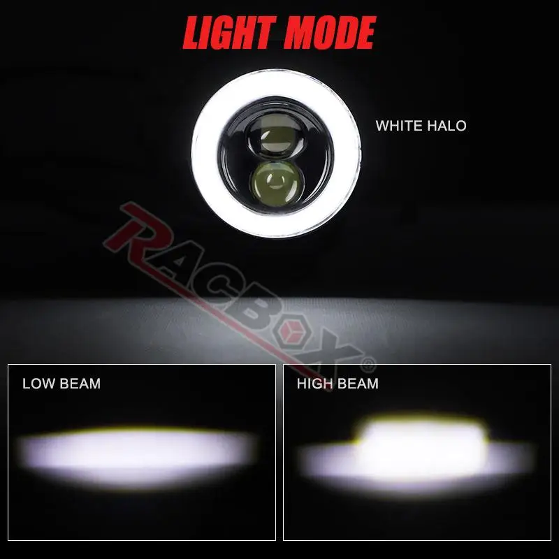 Motorcycle Headlights 12w 8LED 1200LM Spotlights S... U2013 Grandado