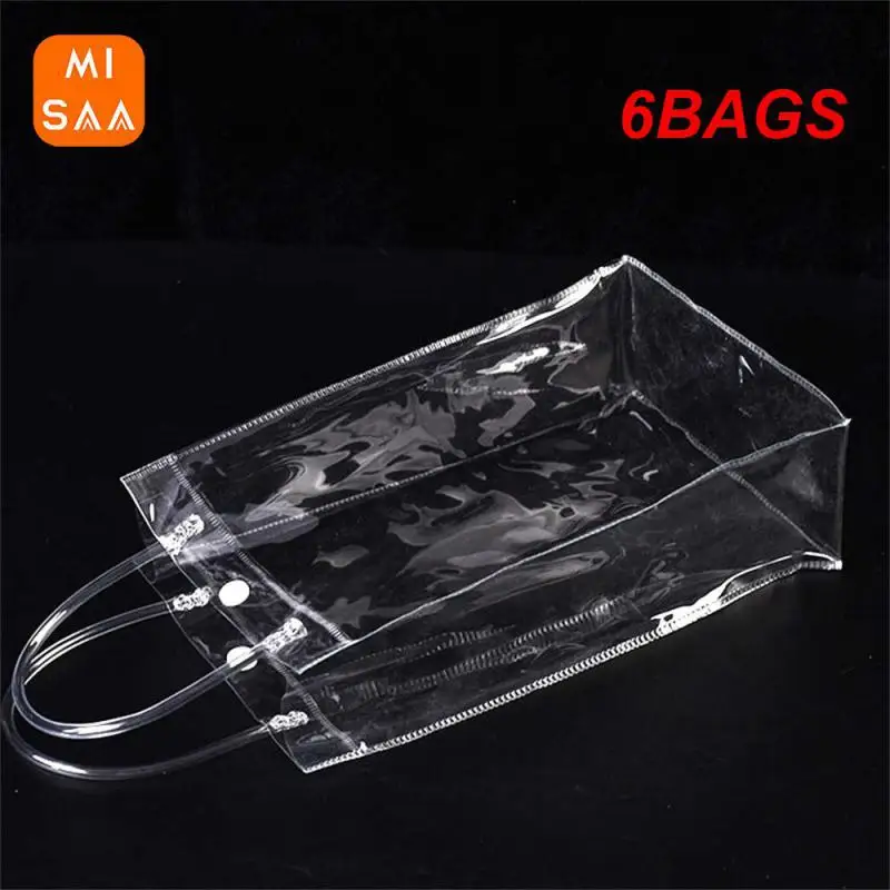 

6BAGS Multifunctional Milk Tea Cup Show Individuality Storage Bag Convenient And Practical 10 * 10 * 25cm Transparent Pvc Bag