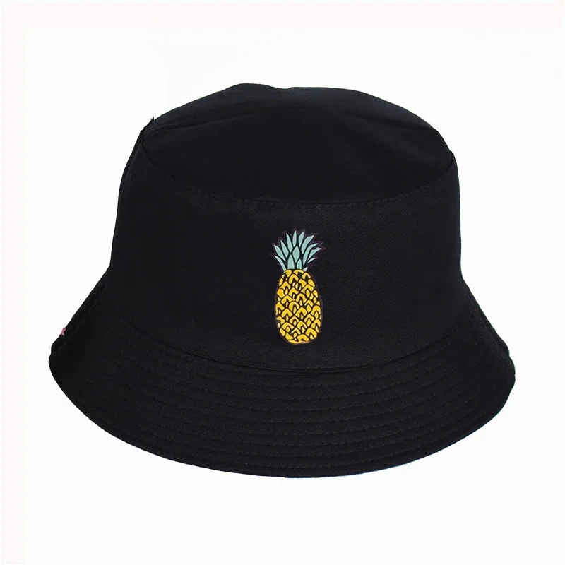 

new pineapple logo print Print Mens Womens Panama Bucket Hat High Quality novel Cap Summer Cap Sun Visor Fishing Fisherman Hat