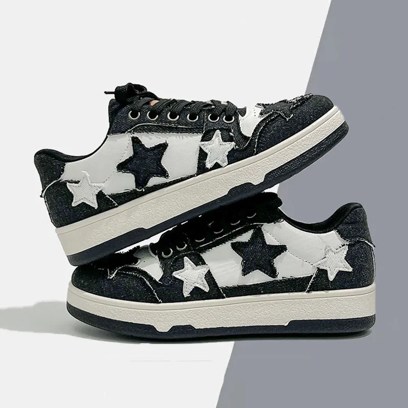 Damen Schnür-Platform-Sneaker – Trendige Canvas Star Turnschuhe
