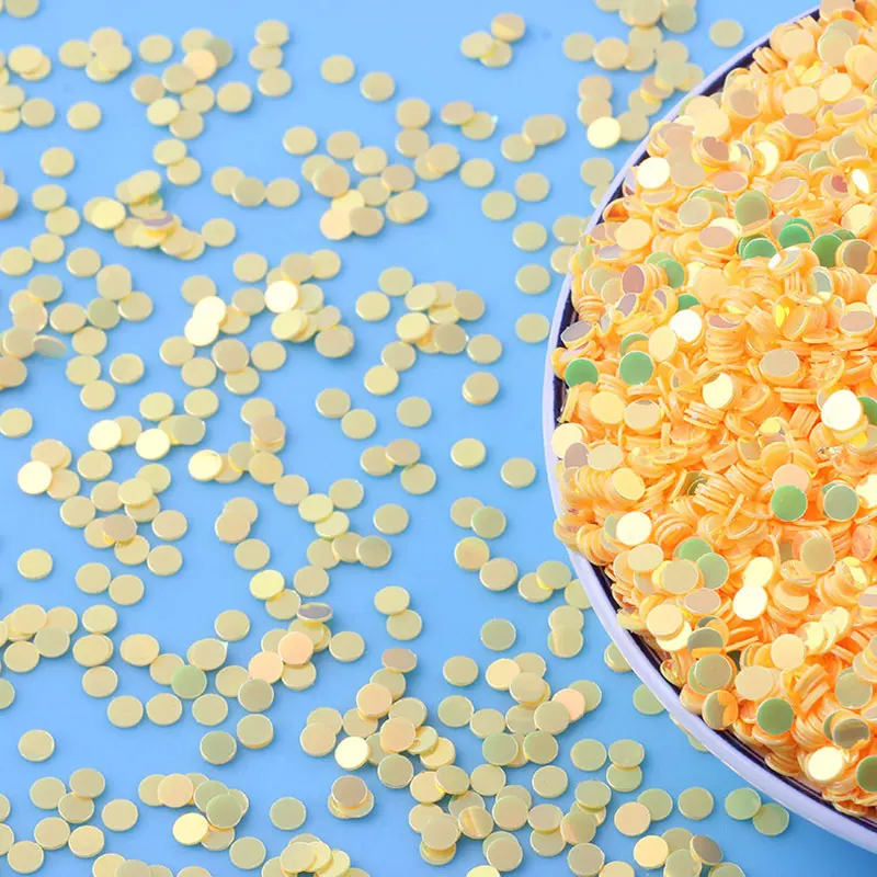 3mm PVC Golden Glitter runde Pailletten Pailletten für Kleidung Dekoration Zubehör DIY Dekoration Pailletten Handwerk Lente juelas Pailletten – Detail 2