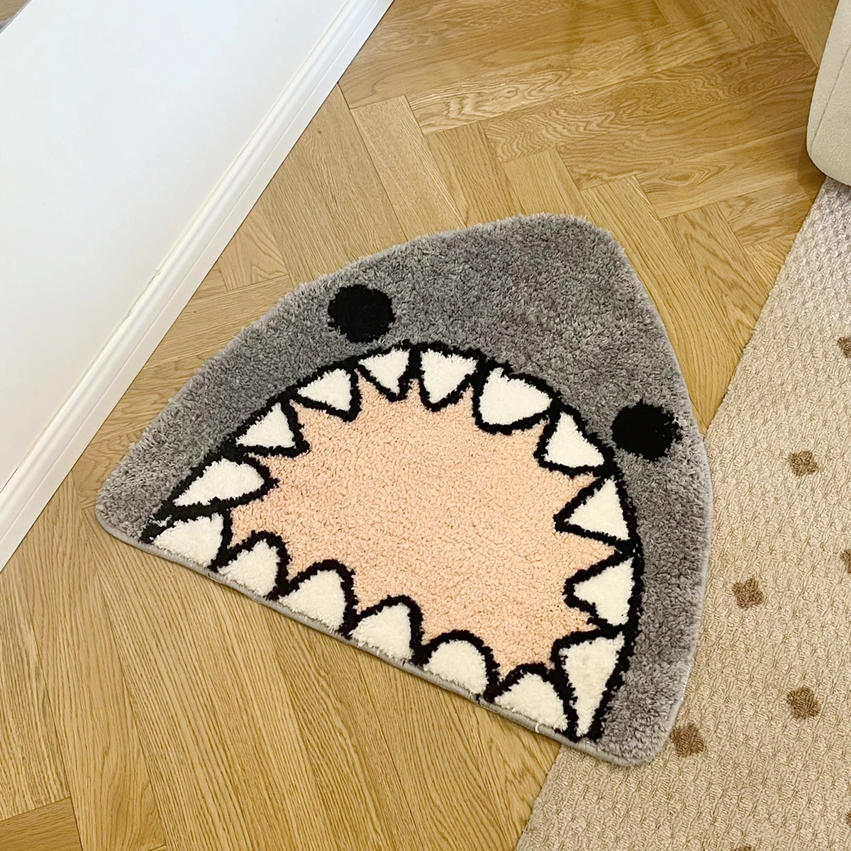 Cool Grey Shark Cute Tufted Rug