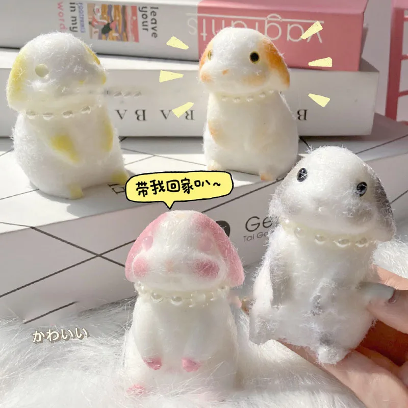 Cartoon Kawaii Soft Animal Plush Bunny Cat Slow Rebound Fingertip Fidgety Toy Girl Squishy Birthday Gift Persian Cat Kids Pet 3
