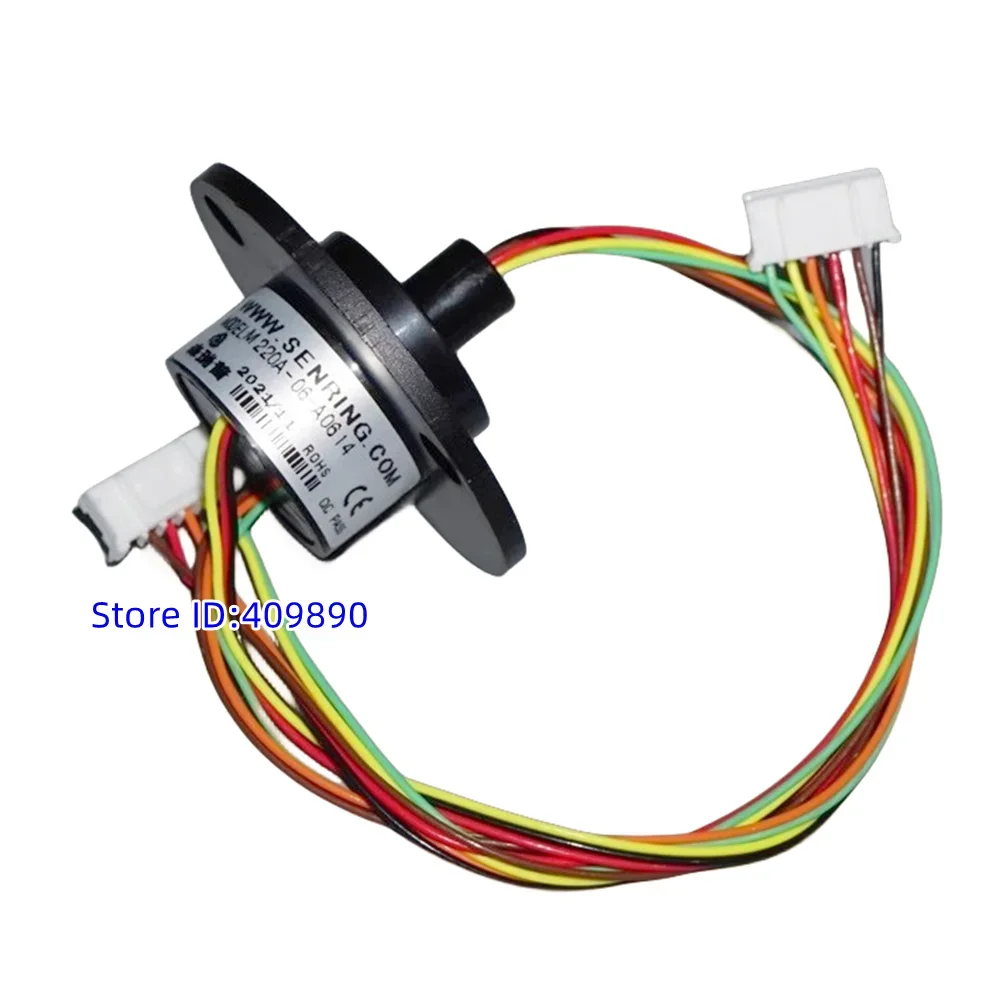 6-way conductive slip ring 22mm high-temperature Teflon line pan tilt motor slip ring signal collector cap type conductive