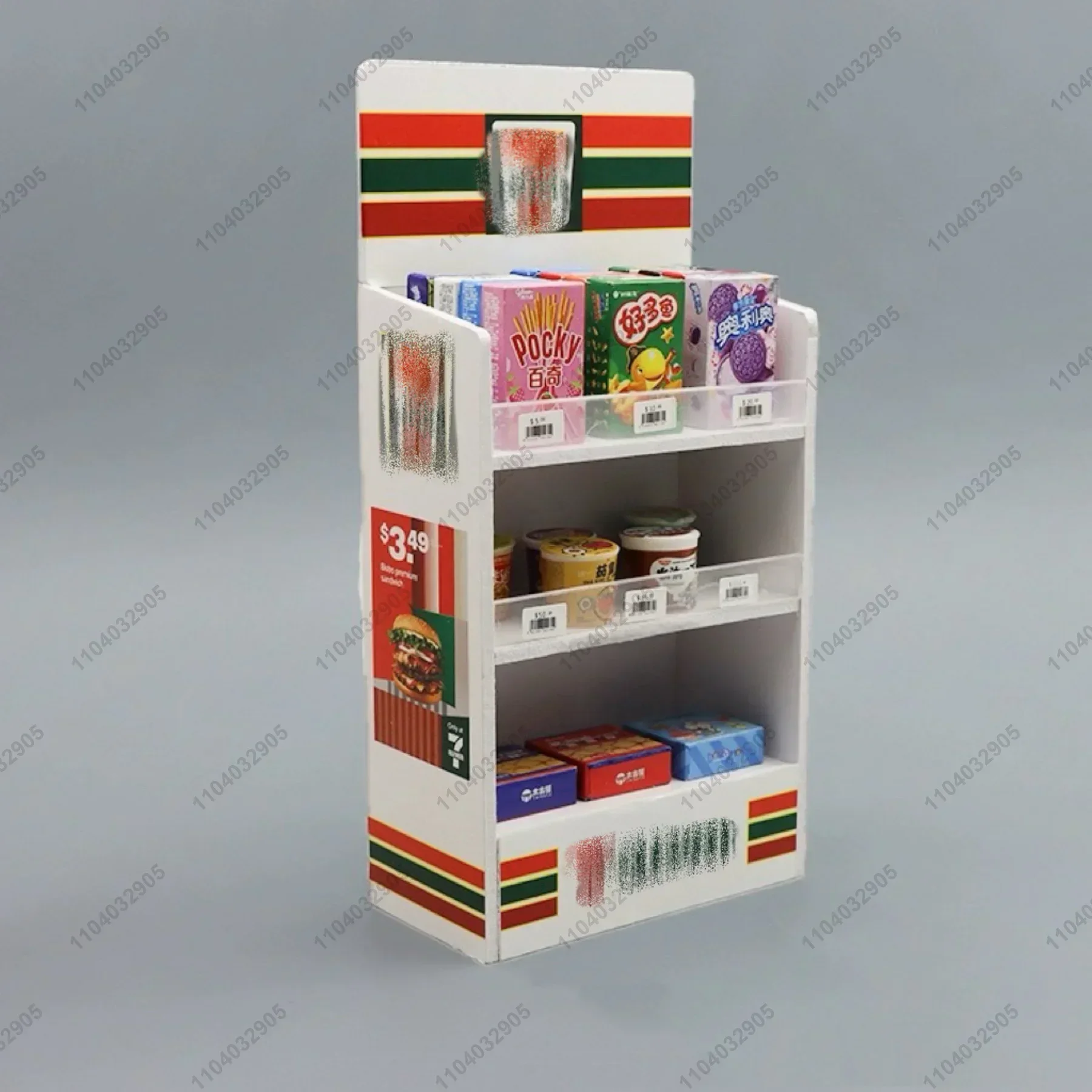Miniature Shop Furniture Fridge Freezer Shelf Cool Drink Food Items Toy Mini Handcraft Dollhouse Simulation Scenario Display 4